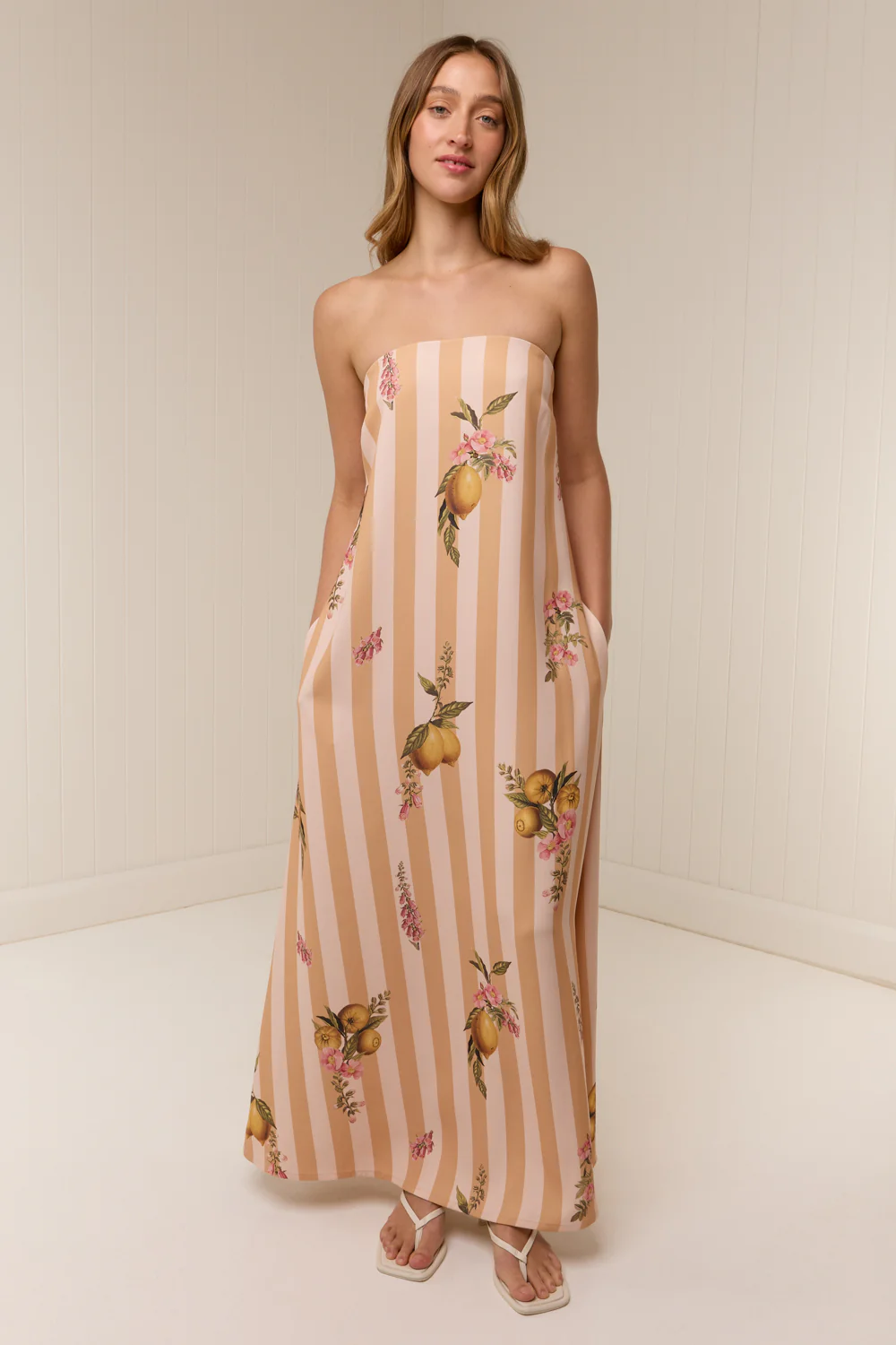 Alessia Dress Citrus Stripe - Image 3