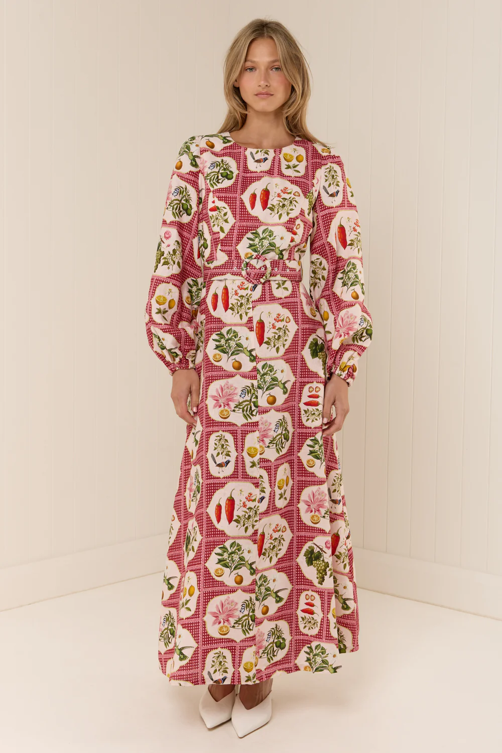 Melrose Dress Pink Citrus Tile - Image 3
